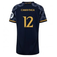 Real Madrid Eduardo Camavinga #12 Bortedrakt Dame 2023-24 Kortermet